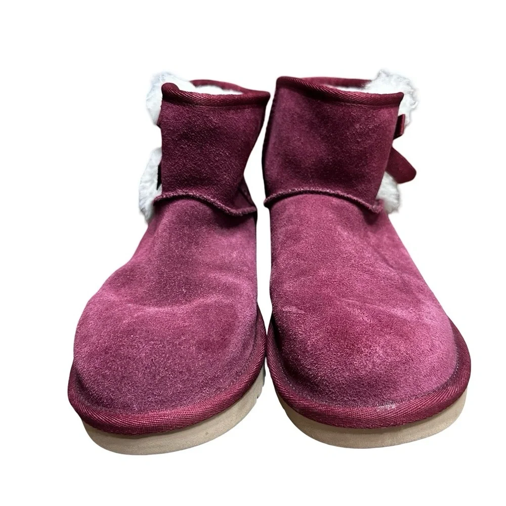Koolaburra by UGG Victoria Burgundy Suede Short Ankle Mini Booties Size 7